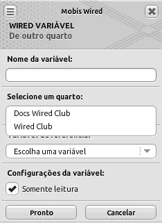 Lista Selecione um quarto aberta, mostrando as opções Docs Wired Club e Wired Club.