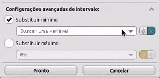 Configurações avançadas de intervalo da Barra de Progresso usando uma variável global