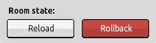 Seção Estado do quarto com os botões Reload para recarregar e Rollback para reverter o quarto