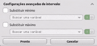 Configurações avançadas de intervalo da Barra de Progresso usando uma variável de usuário