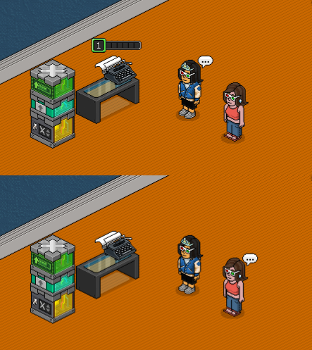 Comparação entre usuários no quarto, em que o Progresso de Nível é visível apenas para quem possui a variável configurada